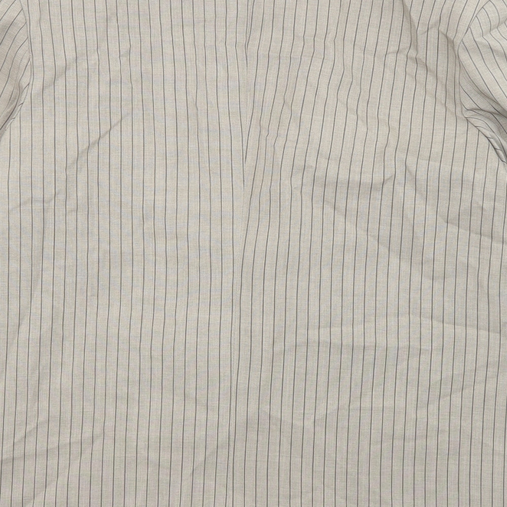 Boohoo Womens Beige Striped Polyester Jacket Suit Jacket Size 10
