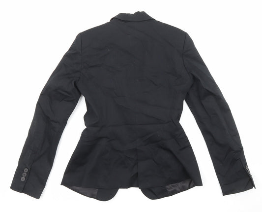 Zara Womens Black Cotton Jacket Blazer Size S