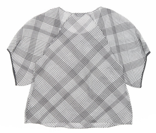 Autograph Womens Black Geometric Polyester Basic Blouse Size 18 Crew Neck