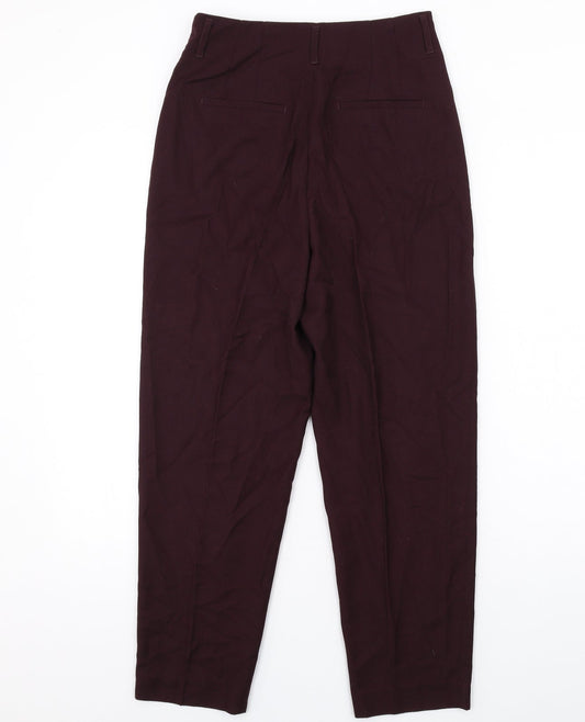 H&M Womens Purple Polyester Dress Pants Trousers Size 8 L27 in Regular Zip