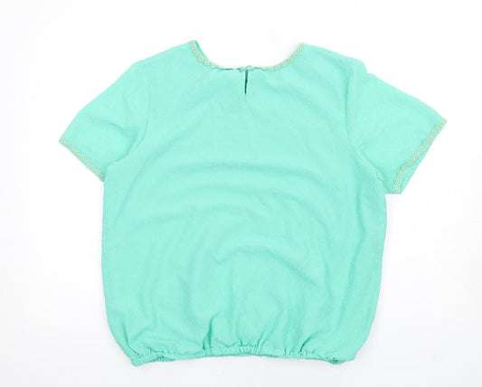 Womens UK Size 16 Cotton Traders Green Basic Blouse