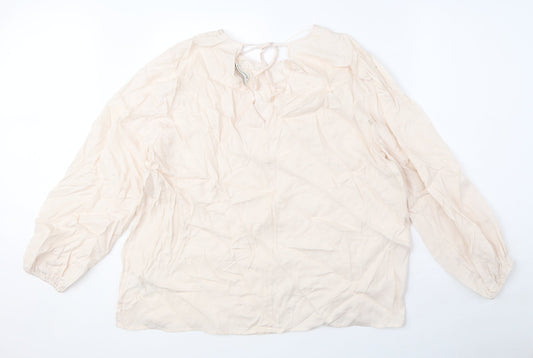 Autograph Womens Pink Cupro Basic Blouse Size 20 Round Neck