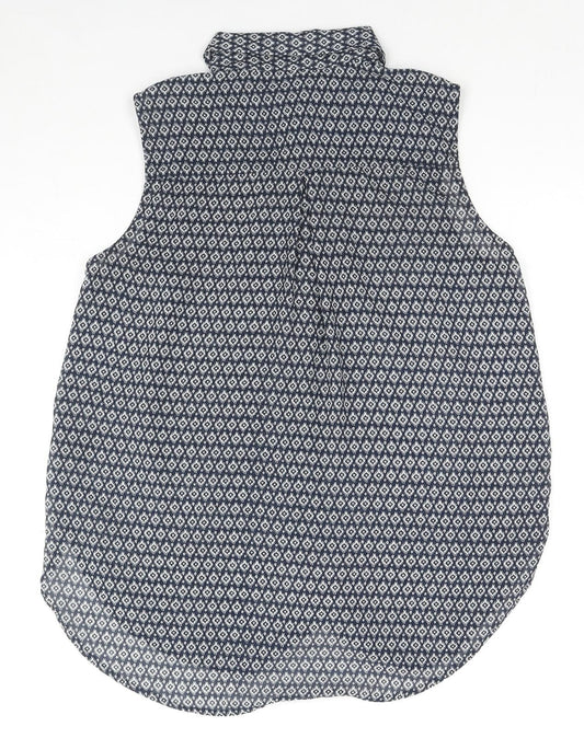 Womens UK Size 8 H&M Black Basic Button-Up