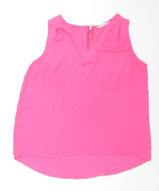 Additional front view of Red Herring women’s purple polyester basic tank, size UK 12, round neck