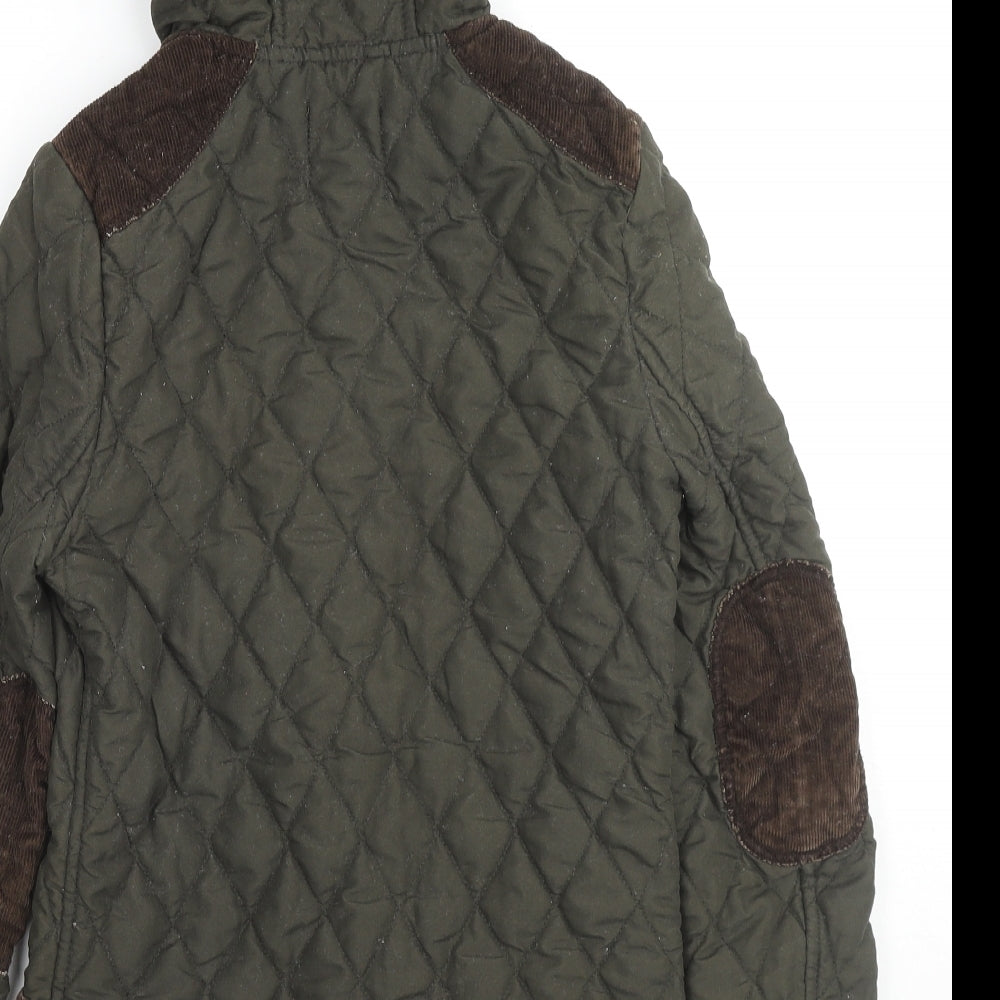 Womens UK Size 6 ASOS Green Quilted Coat