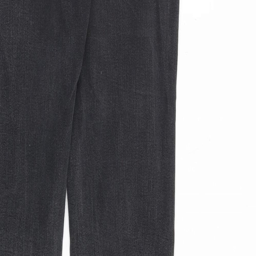 Denim & Co. Womens Grey Cotton Straight Jeans Size 10 L32 in Regular Zip