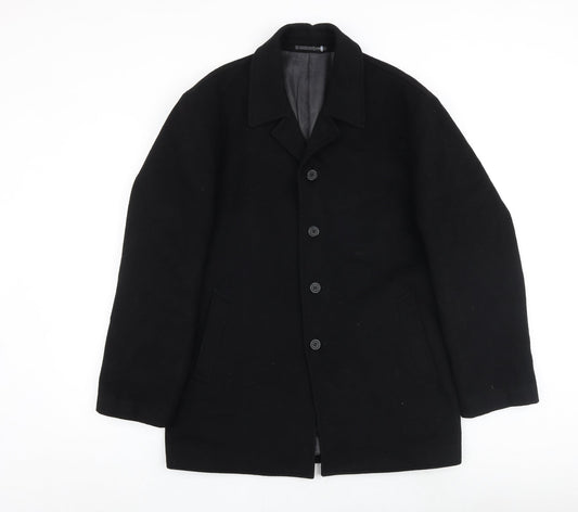 Mens UK Size S Anthony De Mano Black Pea Coat