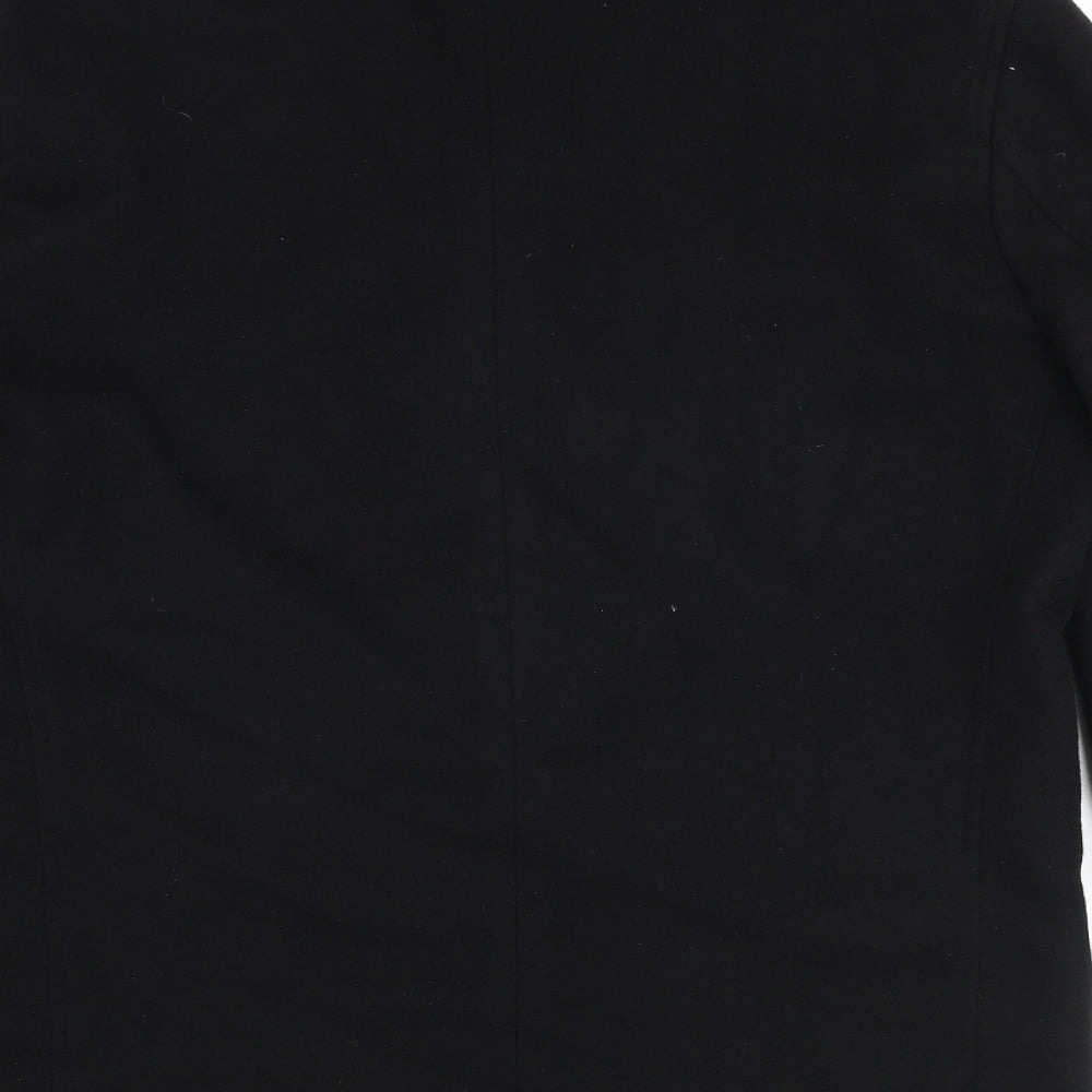 Anthony De Mano Mens Black Pea Coat Coat Size S Button