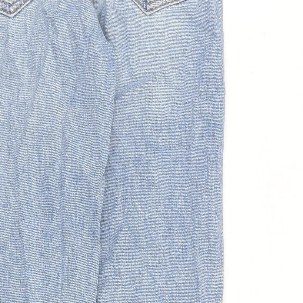 ASOS Womens Blue Cotton Straight Jeans Size 24 in L32 in Regular Zip