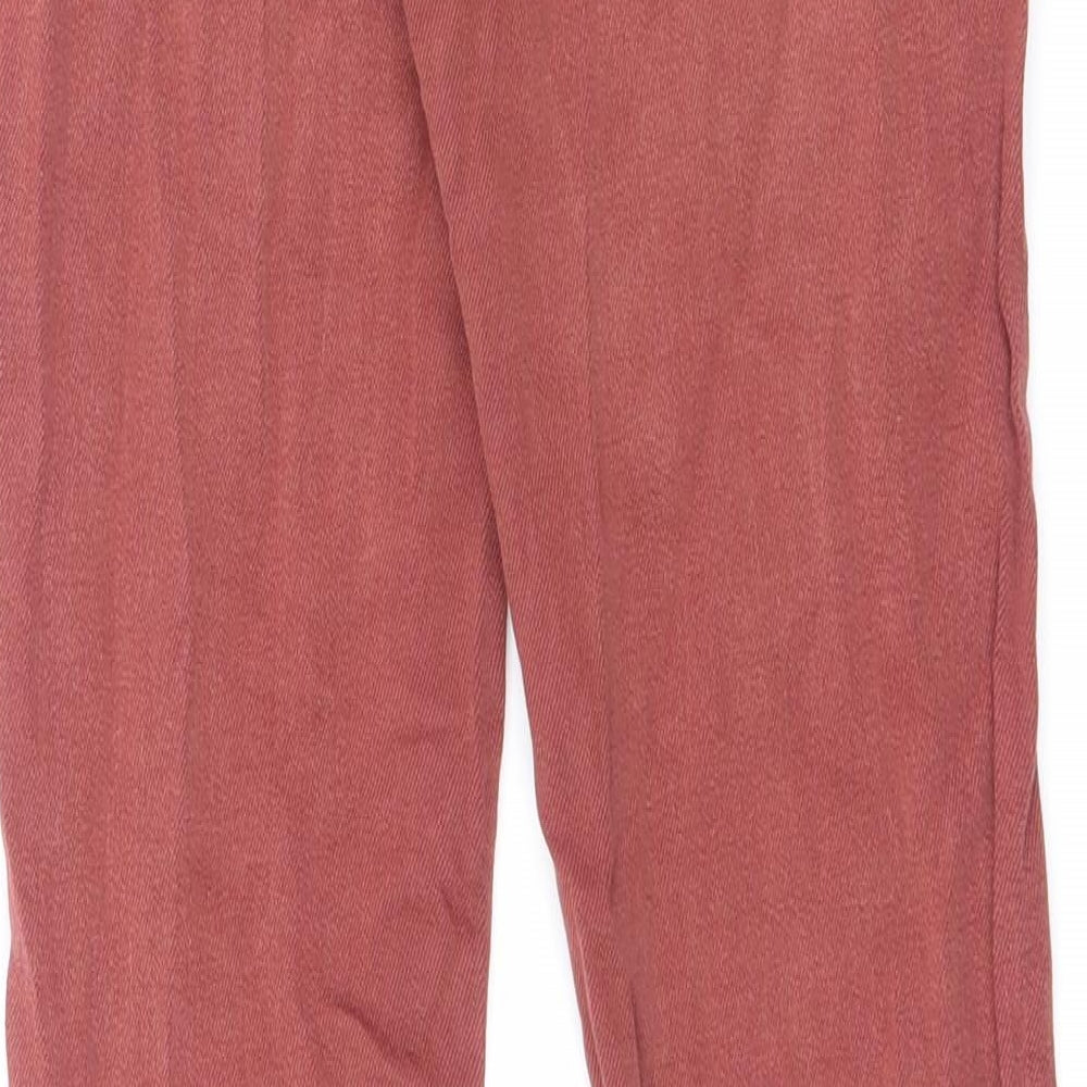 Zara Womens Orange Cotton Skinny Jeans Size 8 L28.5 in Slim Zip