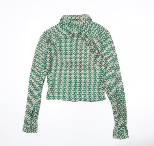 Womens UK Size XS ASOS Green Basic Button-Up