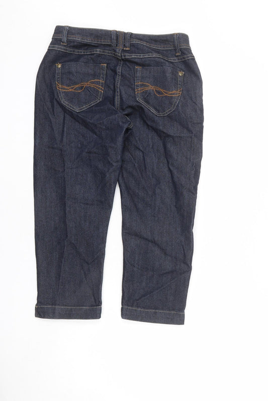 George Womens Blue Cotton Capri Jeans Size 10 L21 in Regular