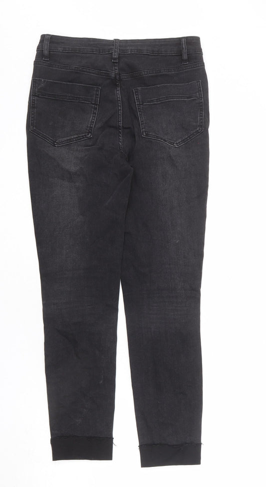 Indigo Womens Grey Cotton Skinny Jeans Size 10 L24 in Regular Zip