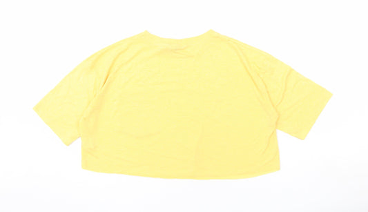 Womens UK Size 6 ASOS Yellow Cropped T-Shirt