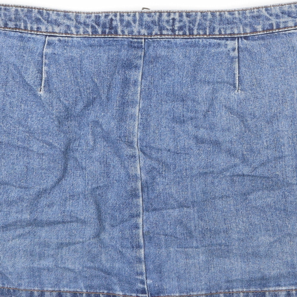 Womens UK Size S Zara A-Line Denim Skirt