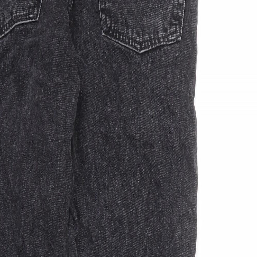 Topshop Womens Grey Cotton Mom Jeans Size 25 in L30 in Regular Zip