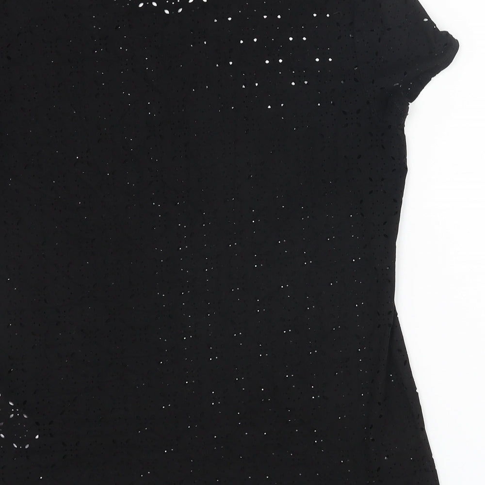 Womens UK Size 8 Only Black Basic T-Shirt