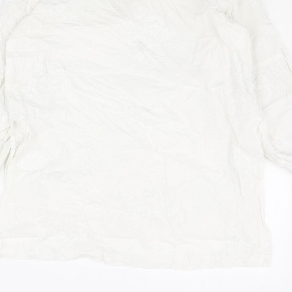 Womens UK Size XS Zara White Tunic Blouse