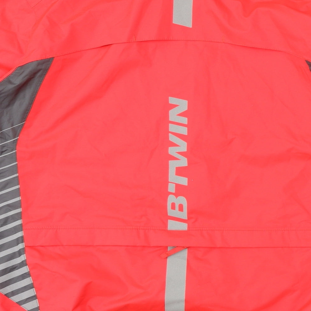 DECATHLON Womens Pink Windbreaker Coat Size S Zip - Neon