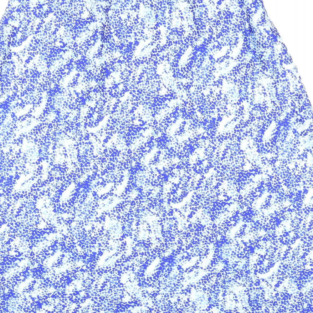 Marks and Spencer Womens Blue Animal Print Polyester A-Line Skirt Size 8