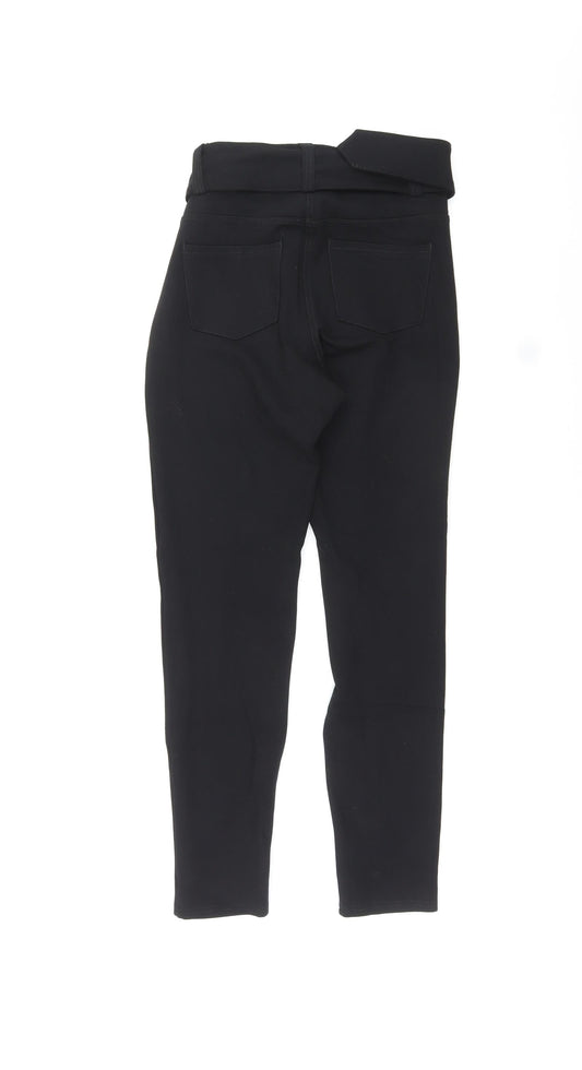 NEXT Womens Black Viscose Dress Pants Trousers Size 8 L25 in Regular Zip