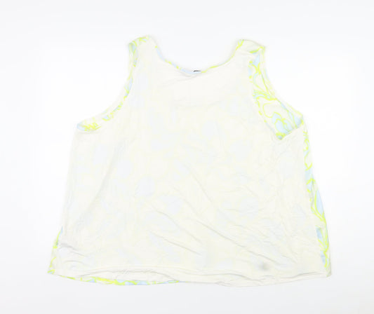 Marks and Spencer Womens Multicoloured Floral Polyester Basic Tank Size 24 Round Neck