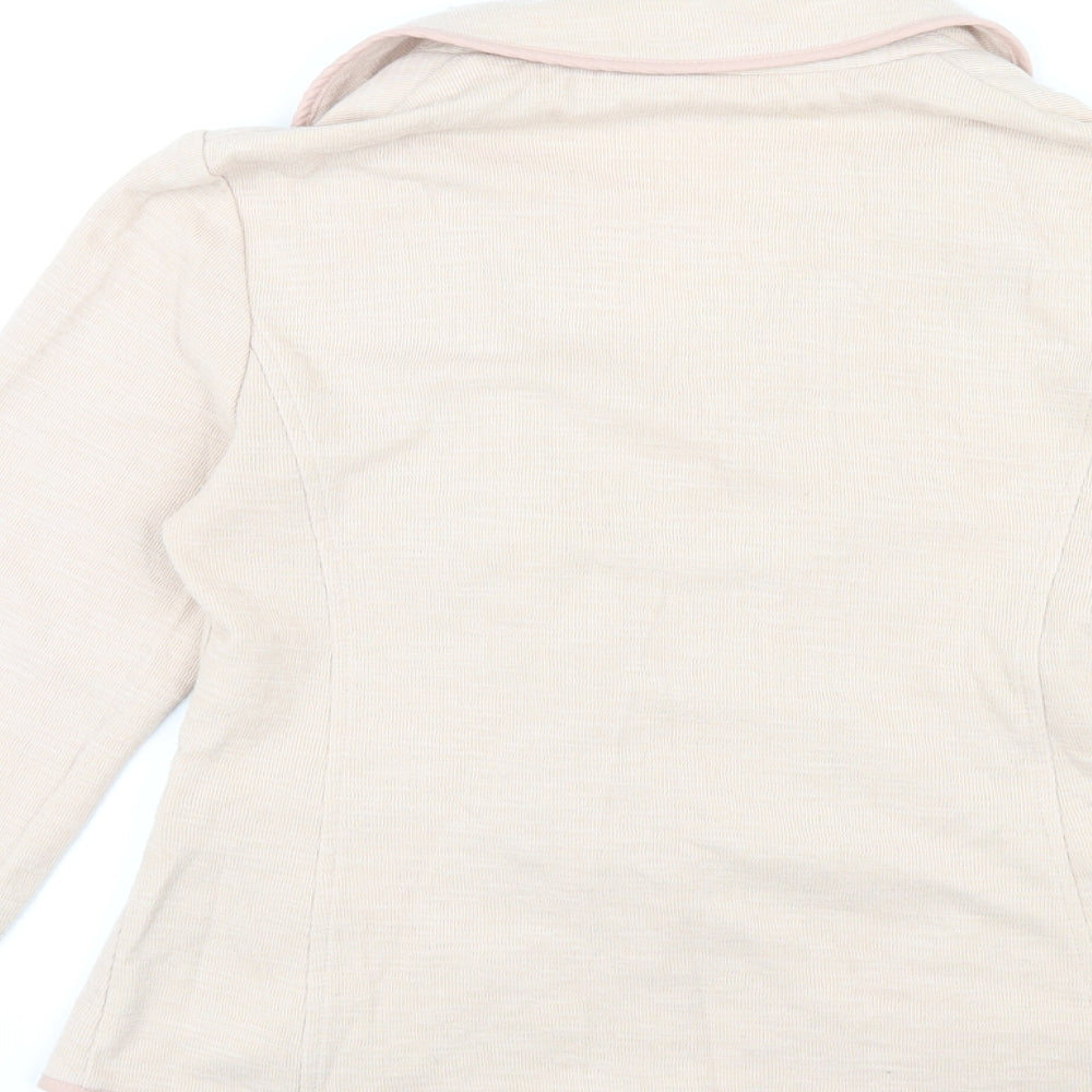 New Look Womens Pink Cotton Jacket Blazer Size 10