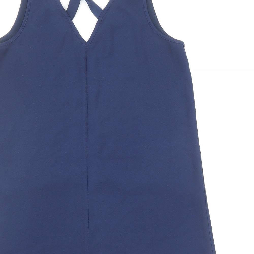 Womens UK Size 8 River Island Blue Basic Tank