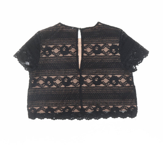 Womens UK Size M H&M Black Basic Blouse