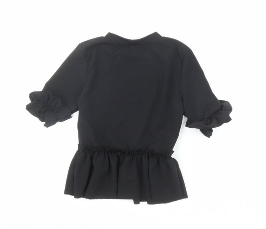 Womens UK Size 6 Style Plus Black Basic Blouse