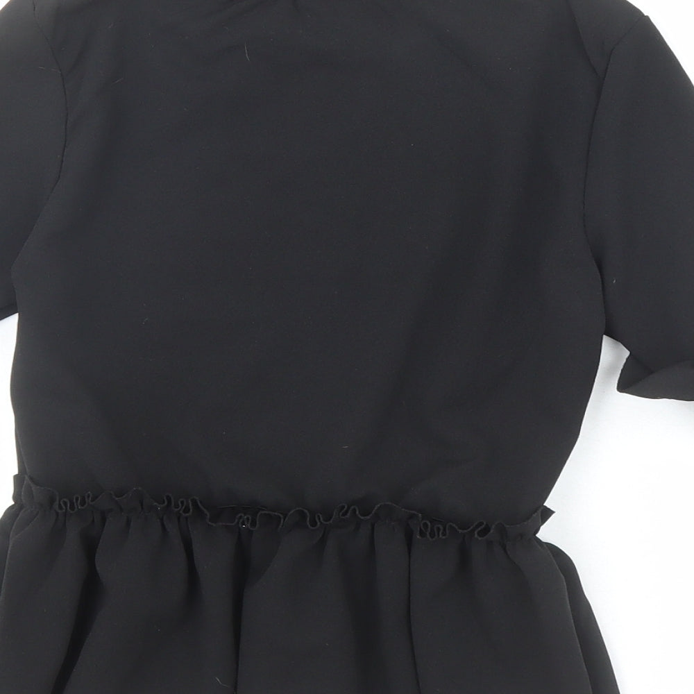 Womens UK Size 6 Style Plus Black Basic Blouse