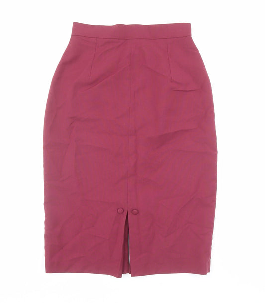 Etam Womens Red Polyester Straight & Pencil Skirt Size 10 Zip
