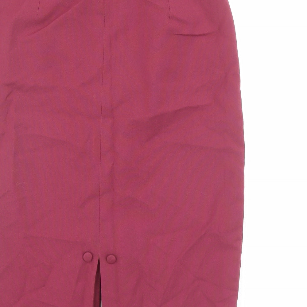 Etam Womens Red Polyester Straight & Pencil Skirt Size 10 Zip