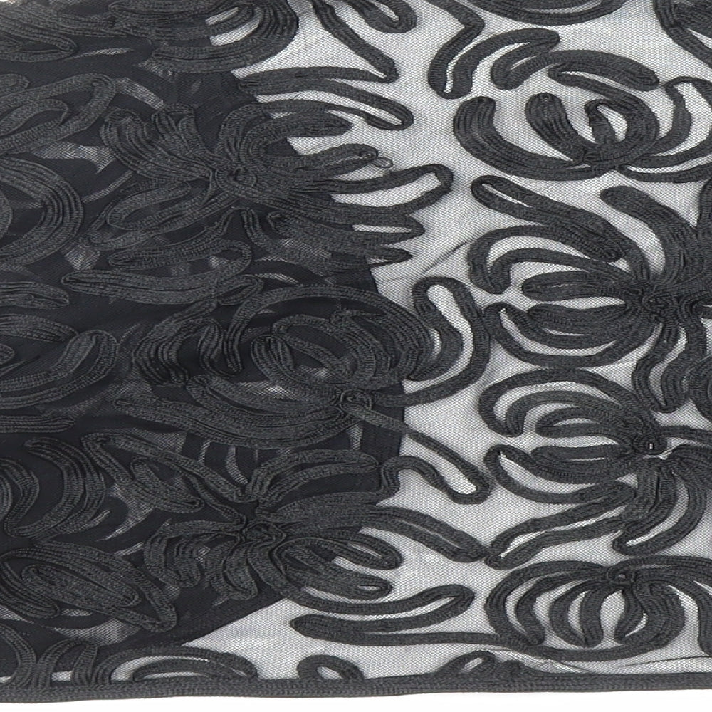 Autonomy Womens Black V-Neck Nylon Cardigan Jumper Size 14 - Open Cropped