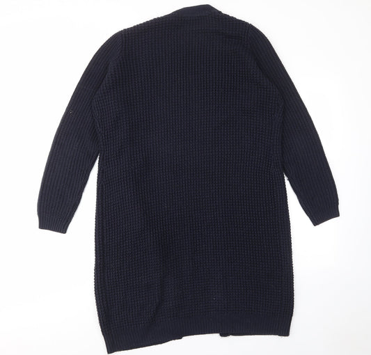 Anthology Womens Blue V-Neck Acrylic Cardigan Jumper Size 12 - Pockets