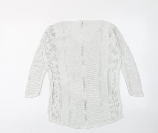 Womens UK Size 8 NEXT White Pullover Jumper