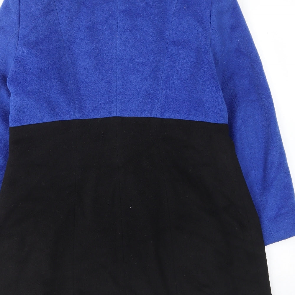 Precis Womens Blue Overcoat Coat Size 12 Button - Pockets, Lining, Collared