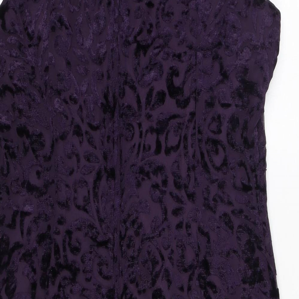 Kaleidoscope Womens Purple Paisley Viscose Pencil Dress Size 12 Scoop Neck Zip