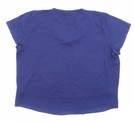 Womens UK Size 16 Marks and Spencer Blue Basic T-Shirt