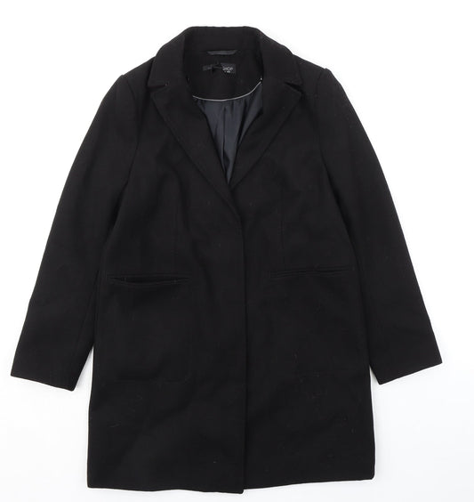 Womens UK Size 8 Topshop Black Overcoat