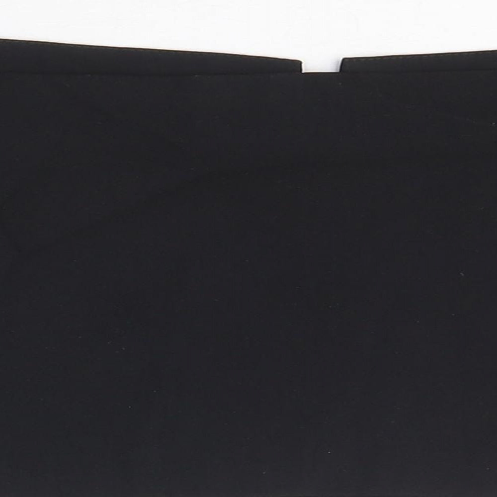 Vesper Womens Black Viscose Cropped T-Shirt Size 10 Off the Shoulder - V cut out detail