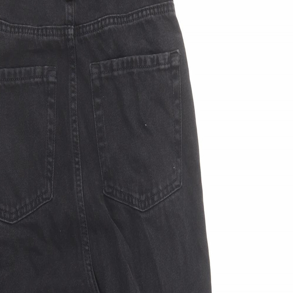 Denim & Co. Womens Black Cotton Straight Jeans Size 4 L28 in Regular Button - Dungarees