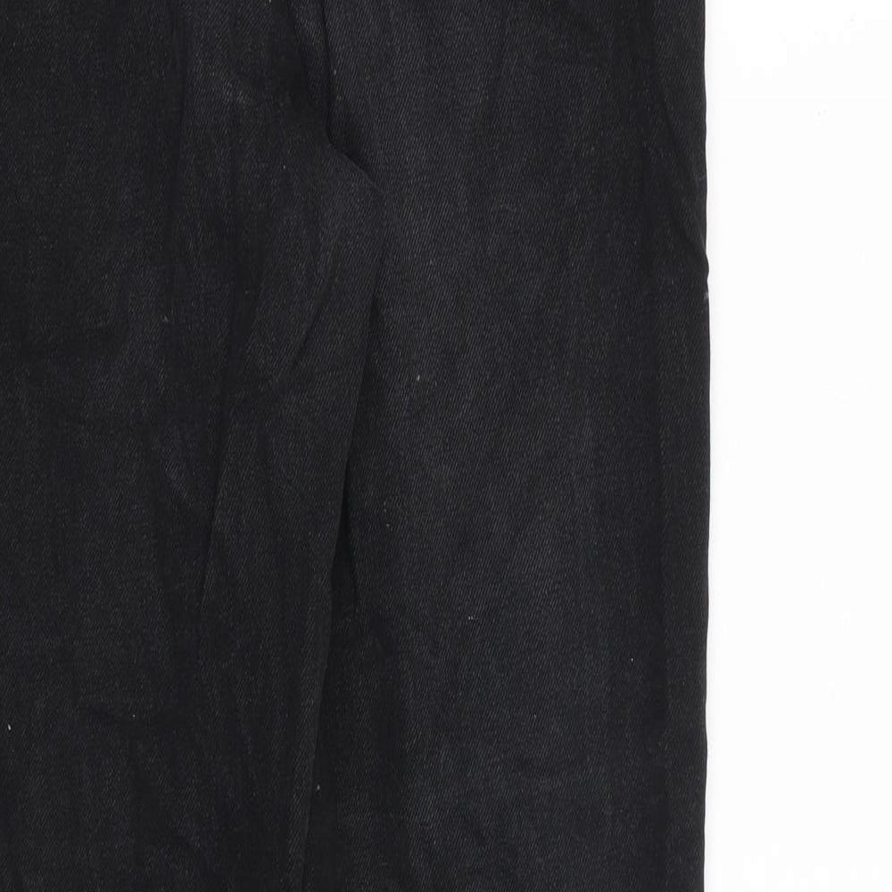 Denim & Co. Womens Black Cotton Mom Jeans Size 12 L29 in Regular Zip