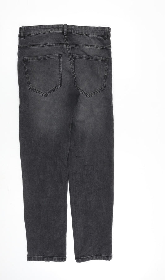 Easy Mens Grey Cotton Straight Jeans Size 30 in L32 in Regular Zip