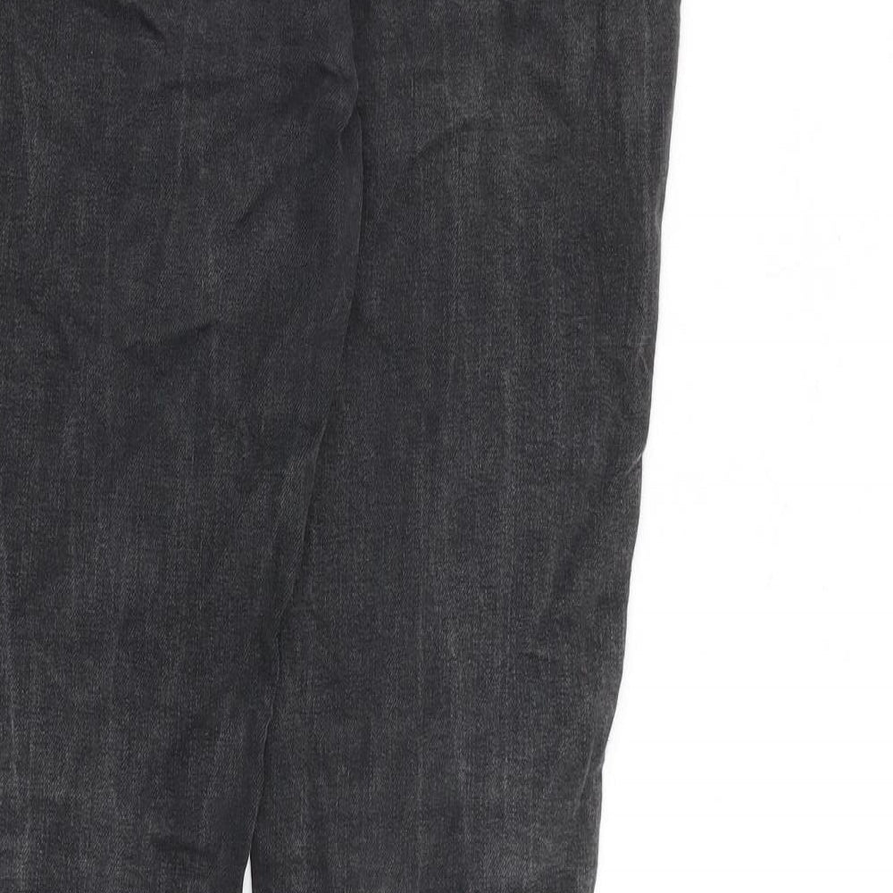 Topshop Womens Grey Cotton Straight Jeans Size 30 in L30 in Regular Zip
