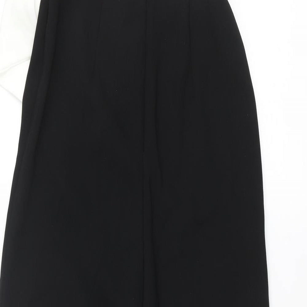 Wallis Womens Black Polyester Jumpsuit One-Piece Size 8 L29 in Zip - Bow