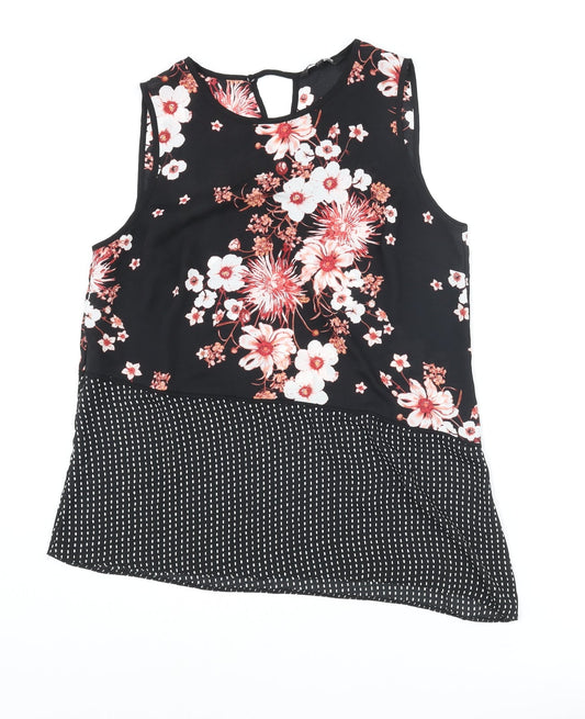 Womens UK Size 14 Debenhams Black Camisole Blouse