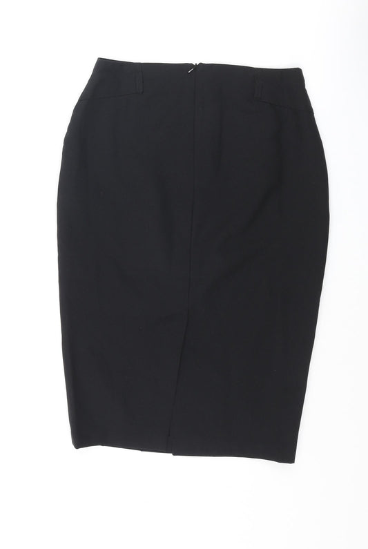 ASOS Womens Black Polyester Straight & Pencil Skirt Size 10 Zip