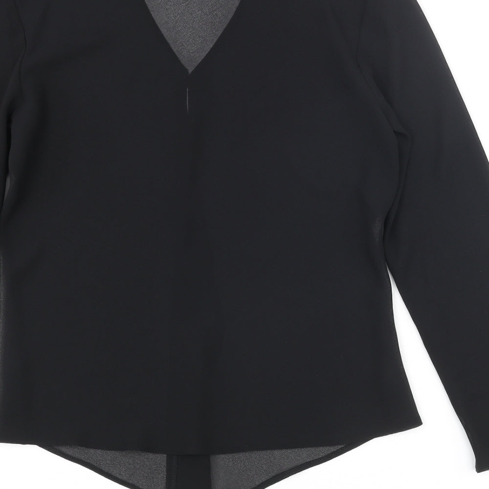 Womens UK Size 12 Just Elegance Black Basic Blouse
