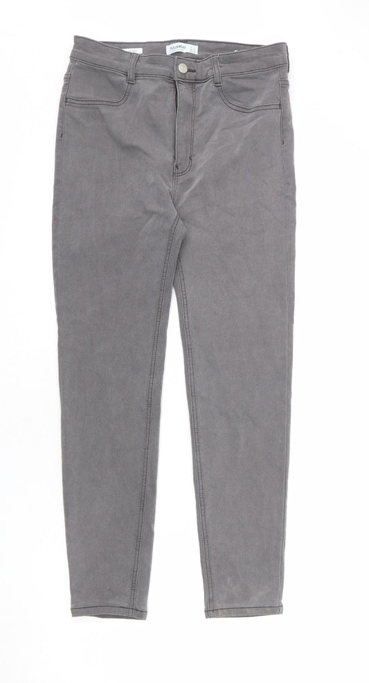 Womens UK Size 14 Pull&Bear Regular Fit Skinny Grey Jeans